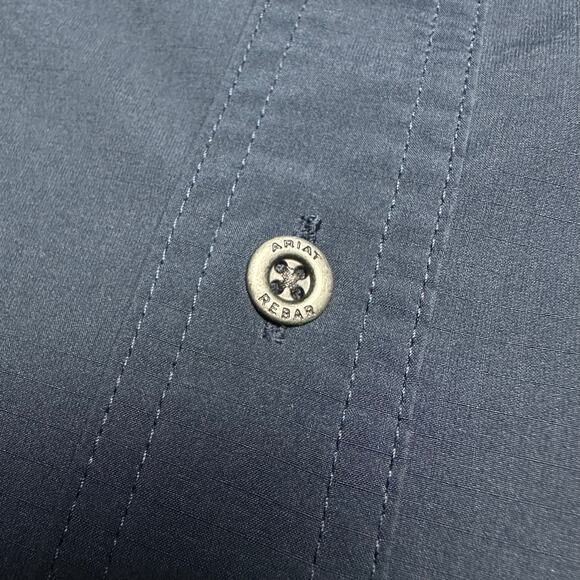 Ariat | Men | Rebar Made Tough Navy Vented SS Button Up Work Shirt | Size XXL - Picture 12 of 14